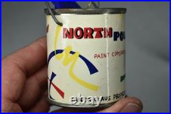 3 Vintage Pop Art North Pole American Paint Co. Christmas Tree Ornaments Pouring