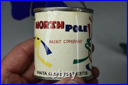 3 Vintage Pop Art North Pole American Paint Co. Christmas Tree Ornaments Pouring