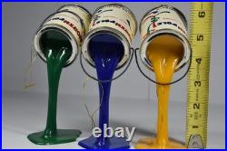 3 Vintage Pop Art North Pole American Paint Co. Christmas Tree Ornaments Pouring
