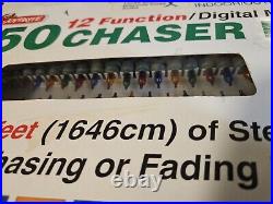 3 Vtg Joy Brite 150 ct Chaser Christmas Lights 12 Function Sets + Bonus Box! NEW