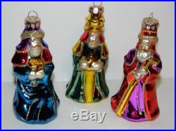 3 Wise Men Nativity Christmas Tree Ornaments Decorations Glitter Decorations NEW