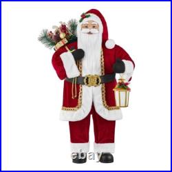 3 ft. Foot Tall Realistic Santa Figure with Presents and Lantern