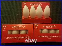 3 holiday 4 Packs C9 Ceramic WHITE Christmas Light Replacement Bulbs 12pcs total