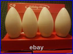 3 holiday 4 Packs C9 Ceramic WHITE Christmas Light Replacement Bulbs 12pcs total