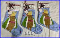 3 pcs. Pottery Barn Kids Christmas Quilted Mouse King Stockings NWT