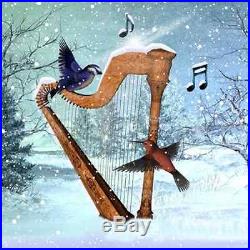 3dRose Bluebird and Hummingbird with a Harp in the Snow and Musical Notes Mouse