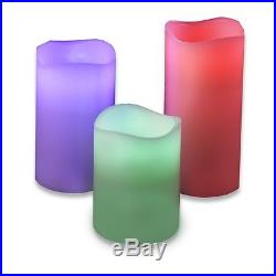 3er Set Echtwachs Kerzen mit Farbwechsel mit Fernbedienung IOIO LED 48