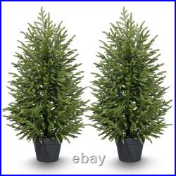 3ft 2Pack Artificial Topiary Trees for Outdoor Front Porch Décor, Real Touc
