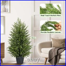 3ft 2Pack Artificial Topiary Trees for Outdoor Front Porch Décor, Real Touc