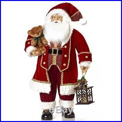 3ft Large Santa Traditional Red Velvet Fabric Father Christmas Decoration