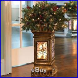 3ft Lighted Christmas Porch Topiary With Lighted Base Indoor Outdoor Decoration
