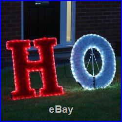 3m LED Christmas HoHoHo Silhouette Outdoor Garden Tinsel Santa Display Feature