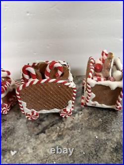 3pc Light Gingerbread Peppermint Candy Train Valerie Parr Hill Christmas Brown