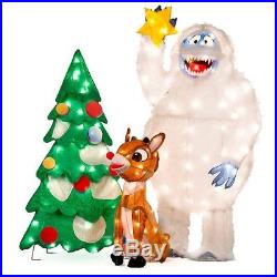 3pc Set Animated Rudolph Reindeer Bumble Display Lighted Outdoor Christmas Decor