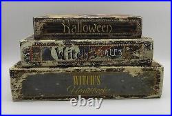 3x HALLOWEEN WITCH’S HANDBOOK & WITCH’S TALES RETRO STYLE FAUX BOOKS STASH BOXES