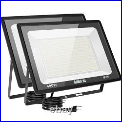400W LED Flood Lights Outdoor 2 Pack, IP66 Waterproof, 6000K Daylight White S