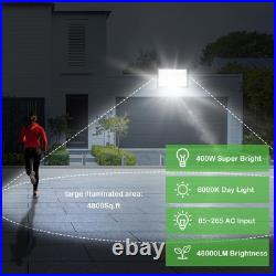 400W LED Flood Lights Outdoor 2 Pack, IP66 Waterproof, 6000K Daylight White S