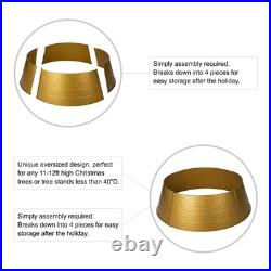 40.5 in. D Christmas Gold Hammered Metal Tree Collar (KD)