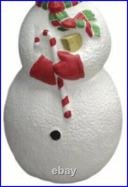 40 Lighted Cheerful Snowman Blow Mold Fun Christmas Porch Yard Holiday Decor