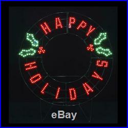 40 Lighted Happy Holidays Sign Outdoor Christmas Decoration For Yard Decor