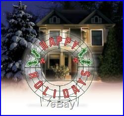 40 Lighted Happy Holidays Sign Outdoor Christmas Decoration For Yard Decor