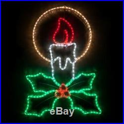 40 Outdoor Christmas Candle LED Rope Light Lighted Christmas Yard Decoration