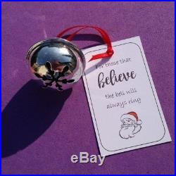 40mm Silver Santa Believe Jingle Bell Polar Express Metal Christmas Magic Gift