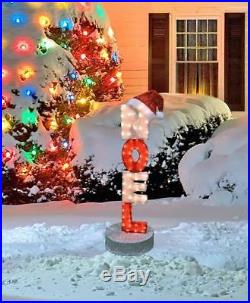 41 ANIMATED LIGHTED NOEL SIGN POLE OUTDOOR CHRISTMAS Yard Decoration PRELIT
