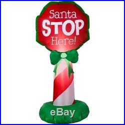 42.13 in. H Inflatable Airblown-Santa Stop Here Sign Outdoor Christmas Decor New