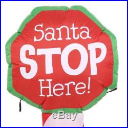 42.13 in. H Inflatable Airblown-Santa Stop Here Sign Outdoor Christmas Decor New