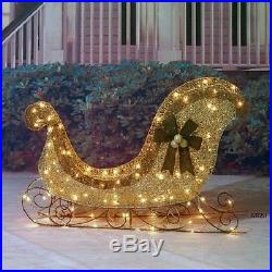 42 Champagne Glittering Lighted Sleigh sculpture christmas yard outdoor