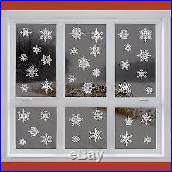 42 Elegant Snowflake Window Clings Reusable Stickers Christmas Decorations Decal