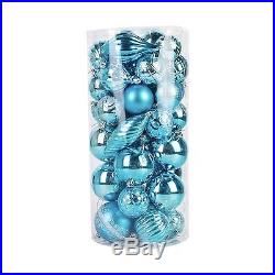 42 Piece Luxury Elegant Assorted Christmas Tree Baubles Decoration Set Blue