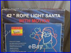 42 Rope Light Santa Claus with Motion Outdoor Christmas Yard Lawn Decoration