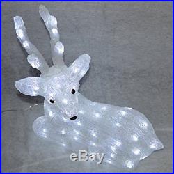 43cm (80 LEDs) Acrylic Christmas Reindeer Decoration Indoor / Outdoor Cool White