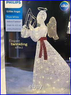 44 Christmas Glitter Angel Elegant Twinkling Pure White Lights Holiday Yard Art