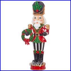 44 x 18 x 12 STANDING NUTCRACKER Red Green & Wreath Christmas NEW RAZ 3901681