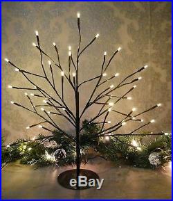 45cm Rustic Shabby Chic Birch Twig Christmas Tree Pre-lit With 48 Warm White LED