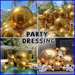 47.2in Inflatable Mirror Ball, Big Shiny Balls Inflatable Silver/Gold/Iridesc