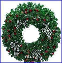48IN Premier Pine Fir Christmas Wreath Artificial PVC Brush Unlit 4FT Diameter