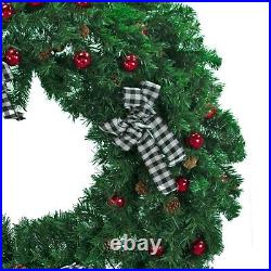 48IN Premier Pine Fir Christmas Wreath Artificial PVC Brush Unlit 4FT Diameter