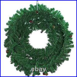 48IN Premier Pine Fir Christmas Wreath Artificial PVC Brush Unlit 4FT Diameter