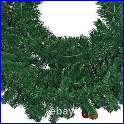48IN Premier Pine Fir Christmas Wreath Artificial PVC Brush Unlit 4FT Diameter