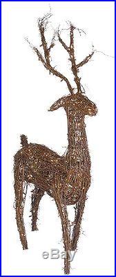 48' Grapevine Standing Reindeer 200 Warm White LED Lights holiday christmas Xmas