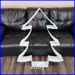 48 Huge White Metal Christmas Tree Cookie Cutter Style Giant Wall Hanger Decor