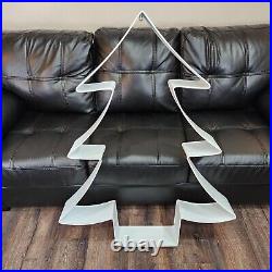 48 Huge White Metal Christmas Tree Cookie Cutter Style Giant Wall Hanger Decor