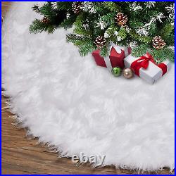 48 Inch Christmas Tree Skirt, Christmas Tree Plush Skirt, Christmas Tree Decorati