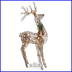 48 Inches Grapevine Standing Deer Christmas Yard Lighted Lawn Decoration Holiday