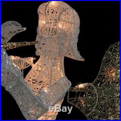 48 LIGHTED GLITTER TRUMPET ANGEL 3D OUTDOOR CHRISTMAS Yard Display Decor PRELIT