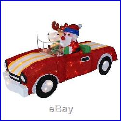 48 Lighted Santa In Convertible Car Sculpture Outdoor Christmas Yard Decoration